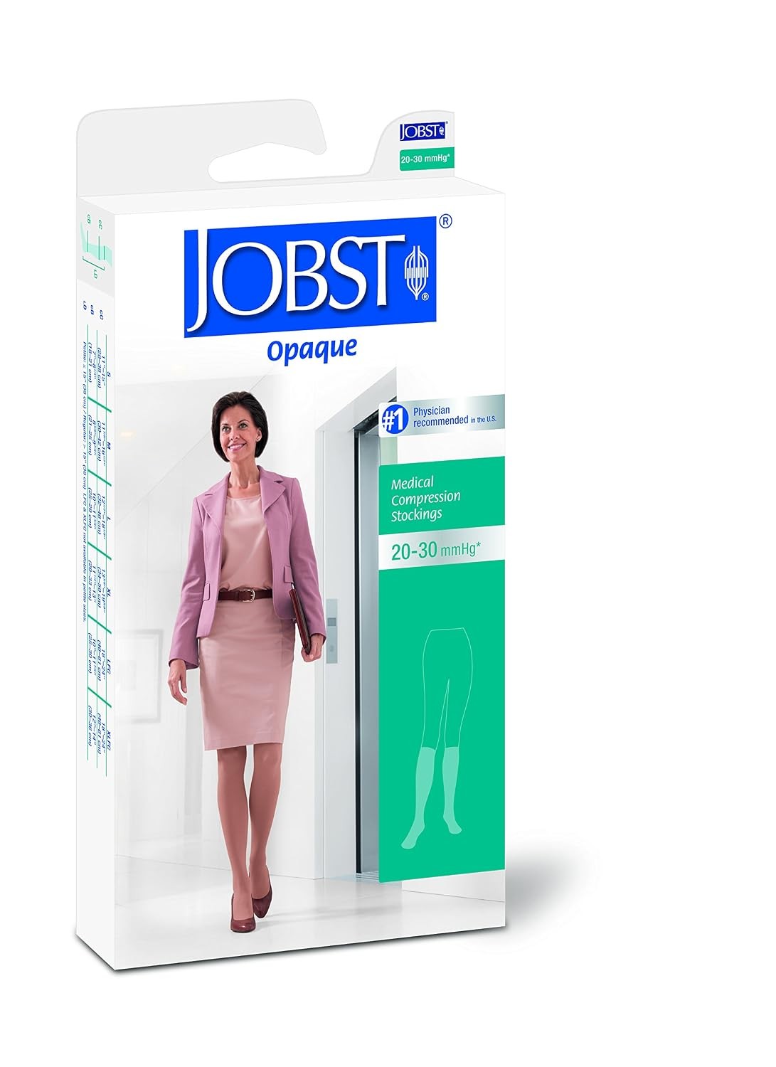 Jobst Opaque Knee-High, Open Toe, 20-30mmHg (Size: S) Classic Black