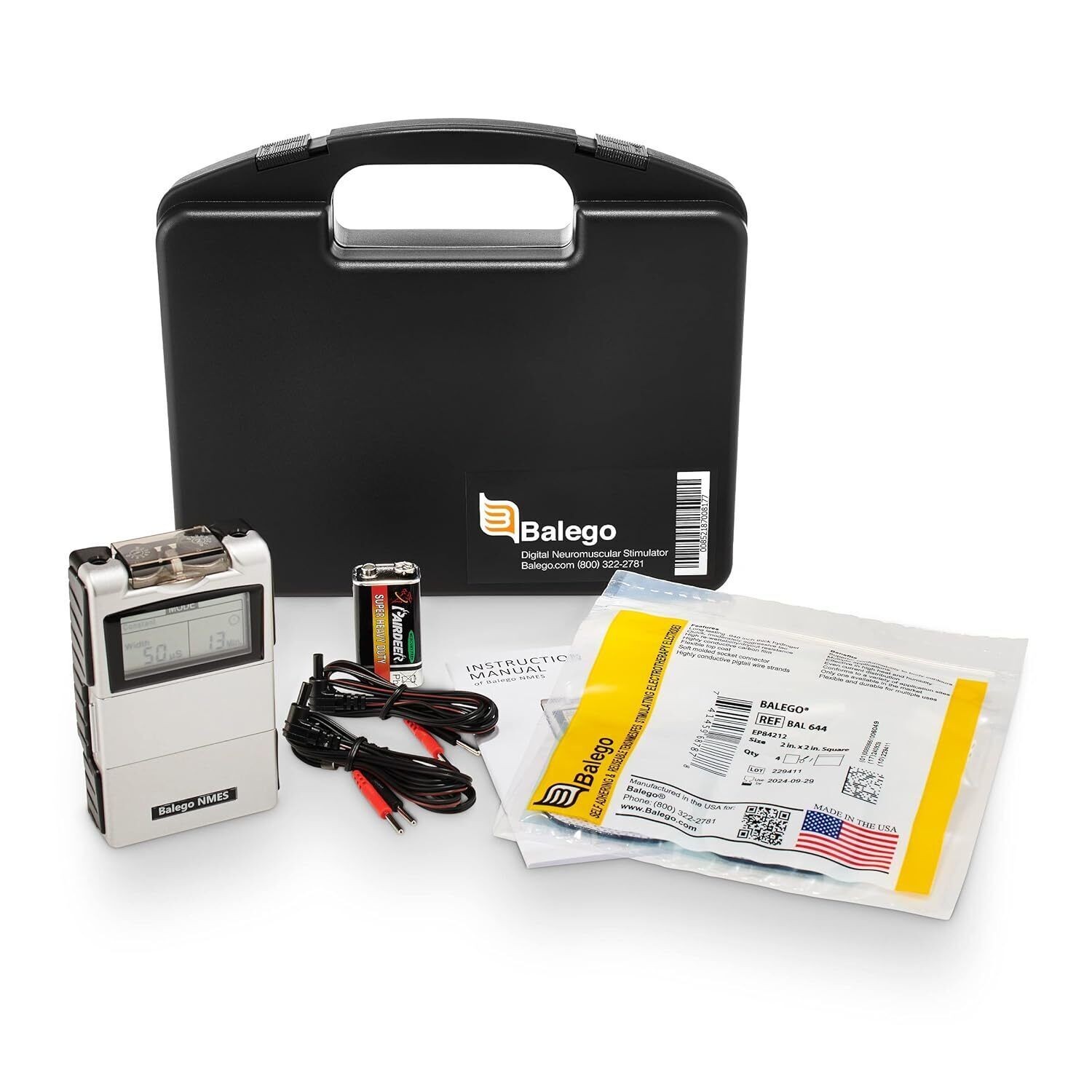 Large LCD EMS Digital Neuromuscular NMES Stimulator OTC Flip top cover 3 modes