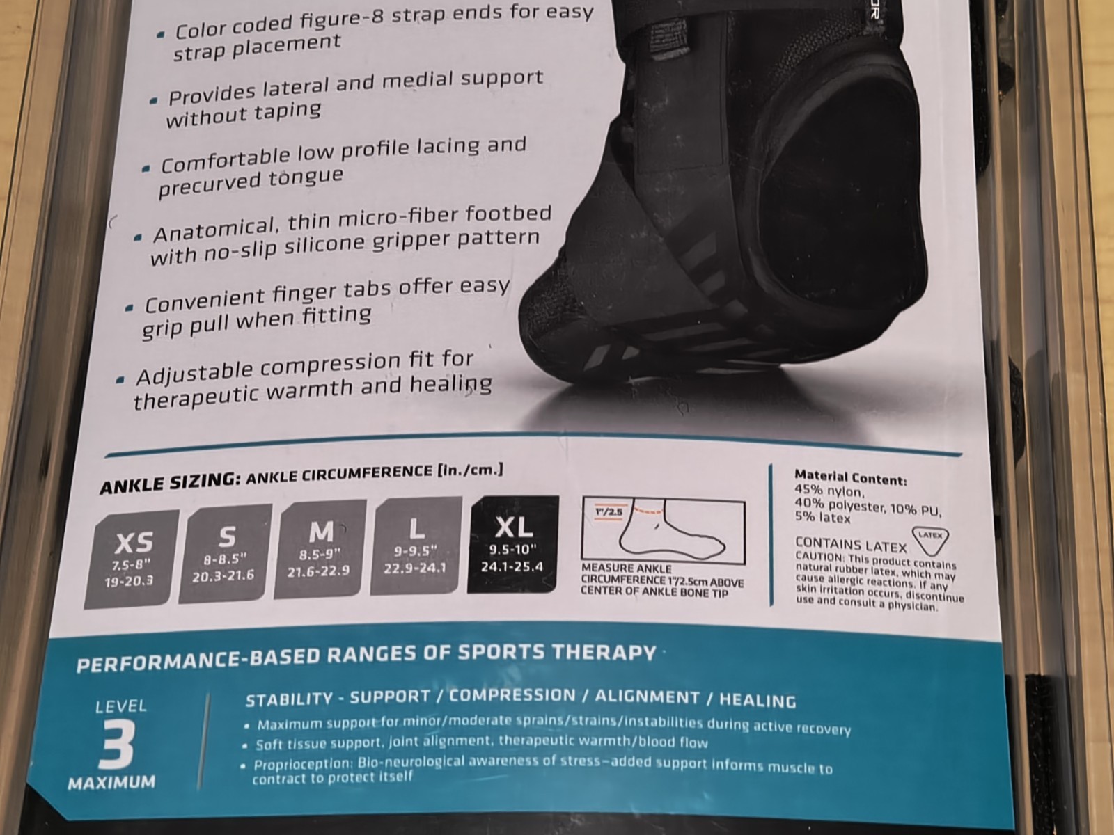 Shock Doctor Level 3 Ultra Wrap Lace Ankle Support Left & Right XL Brace New