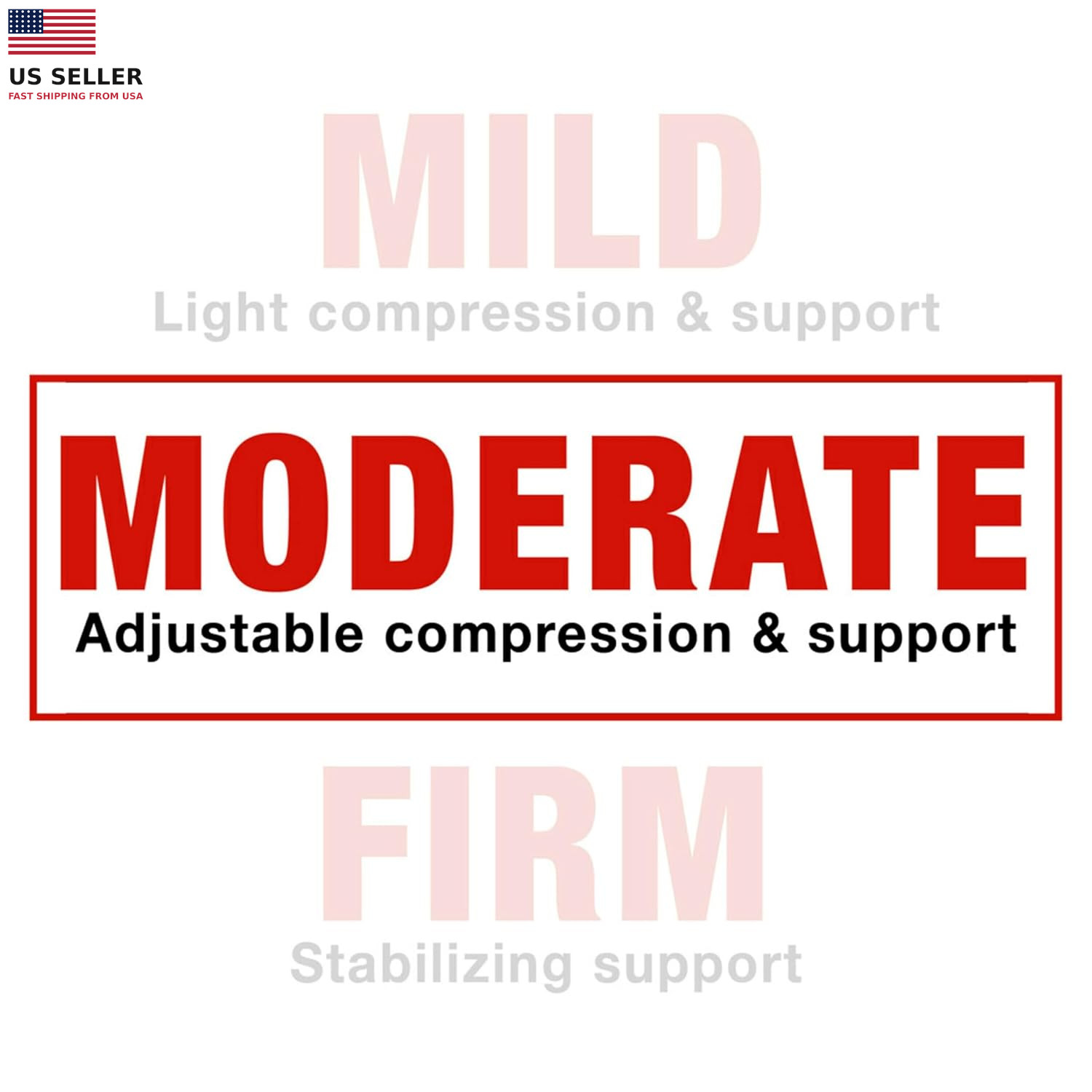 Brand Adjustable Compression Knee Support, Moderate Support for Weak, Sore or I