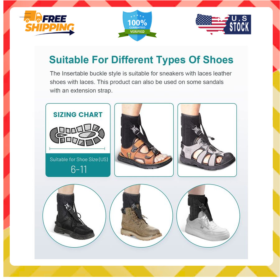 Foot Drop Brace AFO Ankle Support Foot Up Splint Walking Lifting Shoe Drop Foot