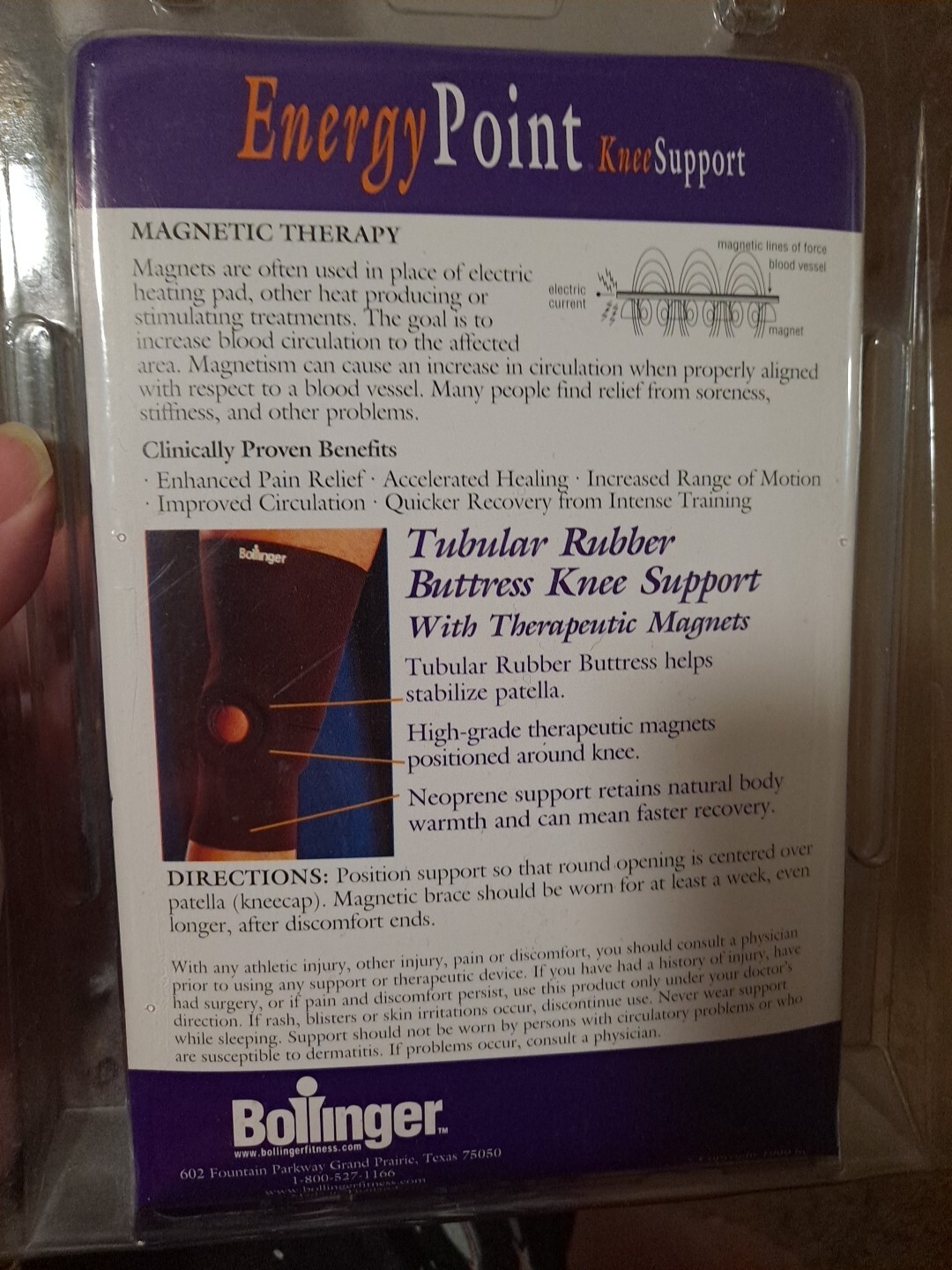Bollinger magnet support Tubular Rubber Buttress knee support