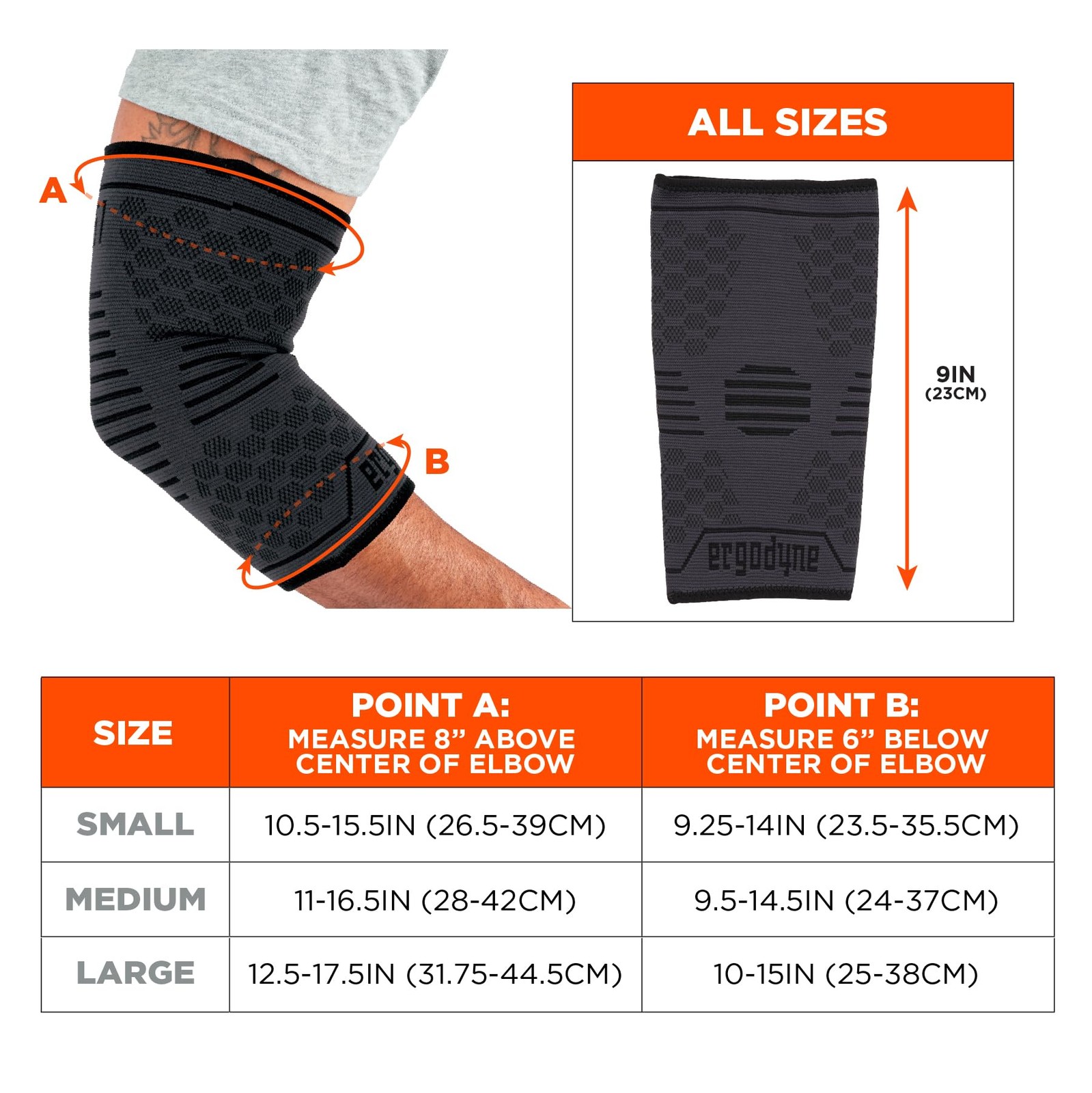 Ergodyne – 16594 ProFlex 651 Elbow Compression Sleeve, Brace Support for Men