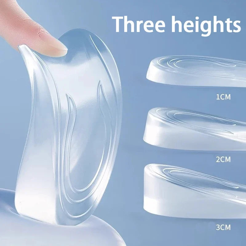 2pcs/4pcs Invisible Elastic Heel Pads Silicone Shock Absorbing Insoles Men’s and