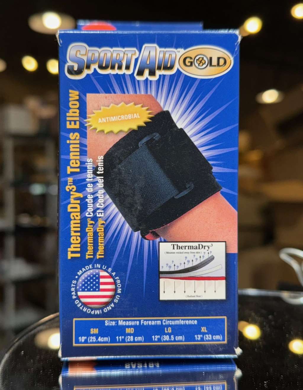 Sport Aid GOLD ThermaDry3 Tennis Elbow Medium Black