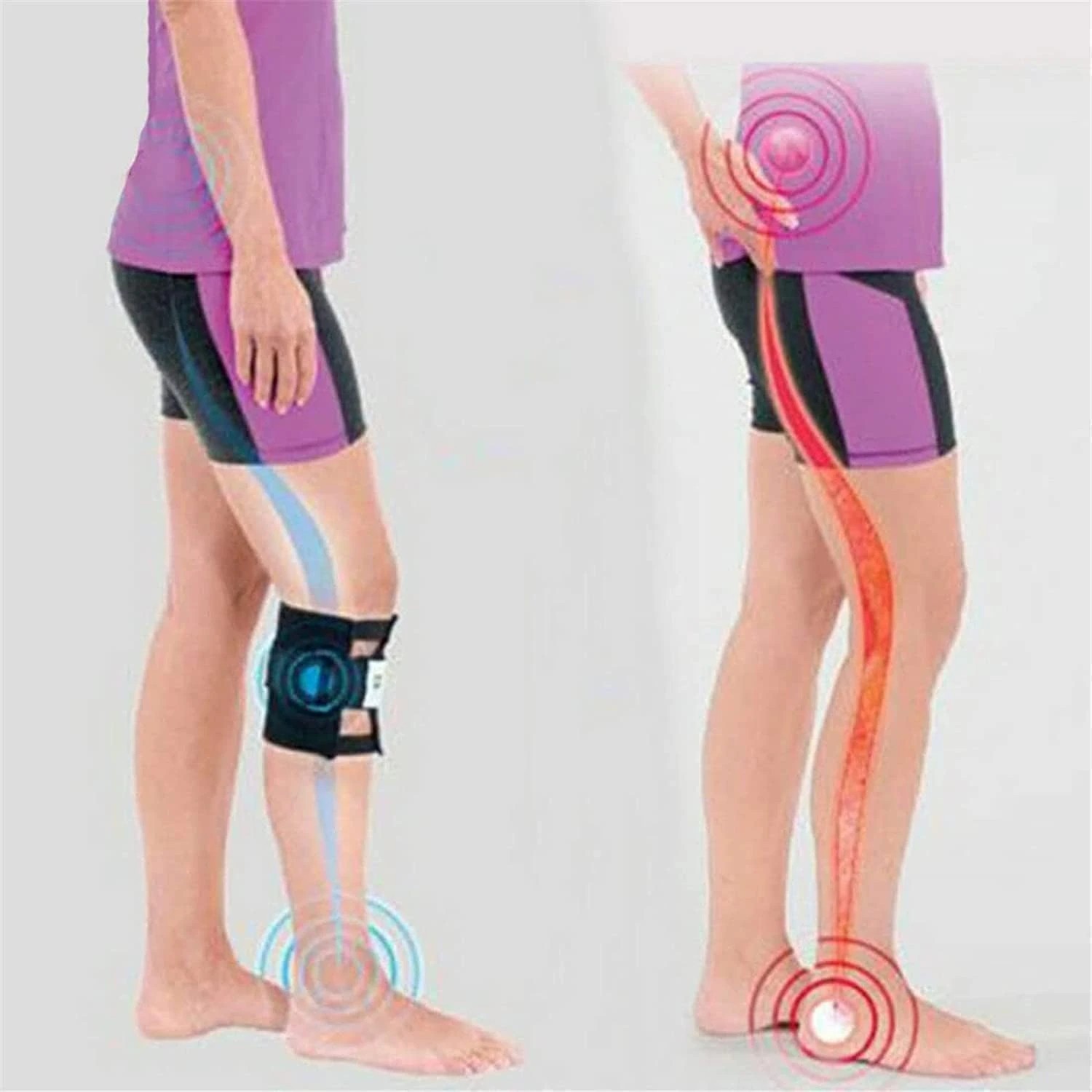 2pcs Pressure Point Knee Braces Leg Area Pain Relief Sciatica Support.