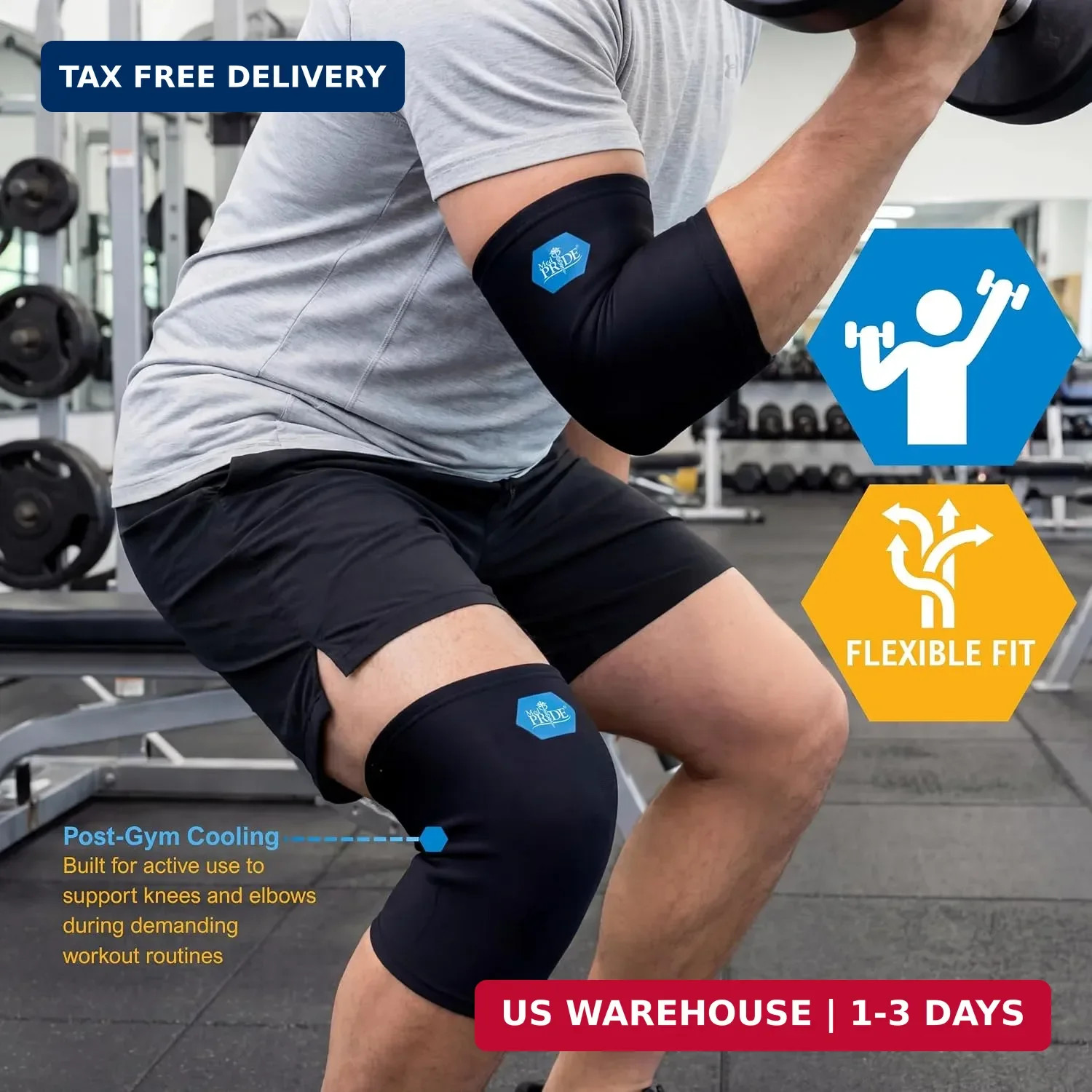 MED PRIDE Gel Compression Sleeve for Elbow and Knee, Hot & Cold Therapy