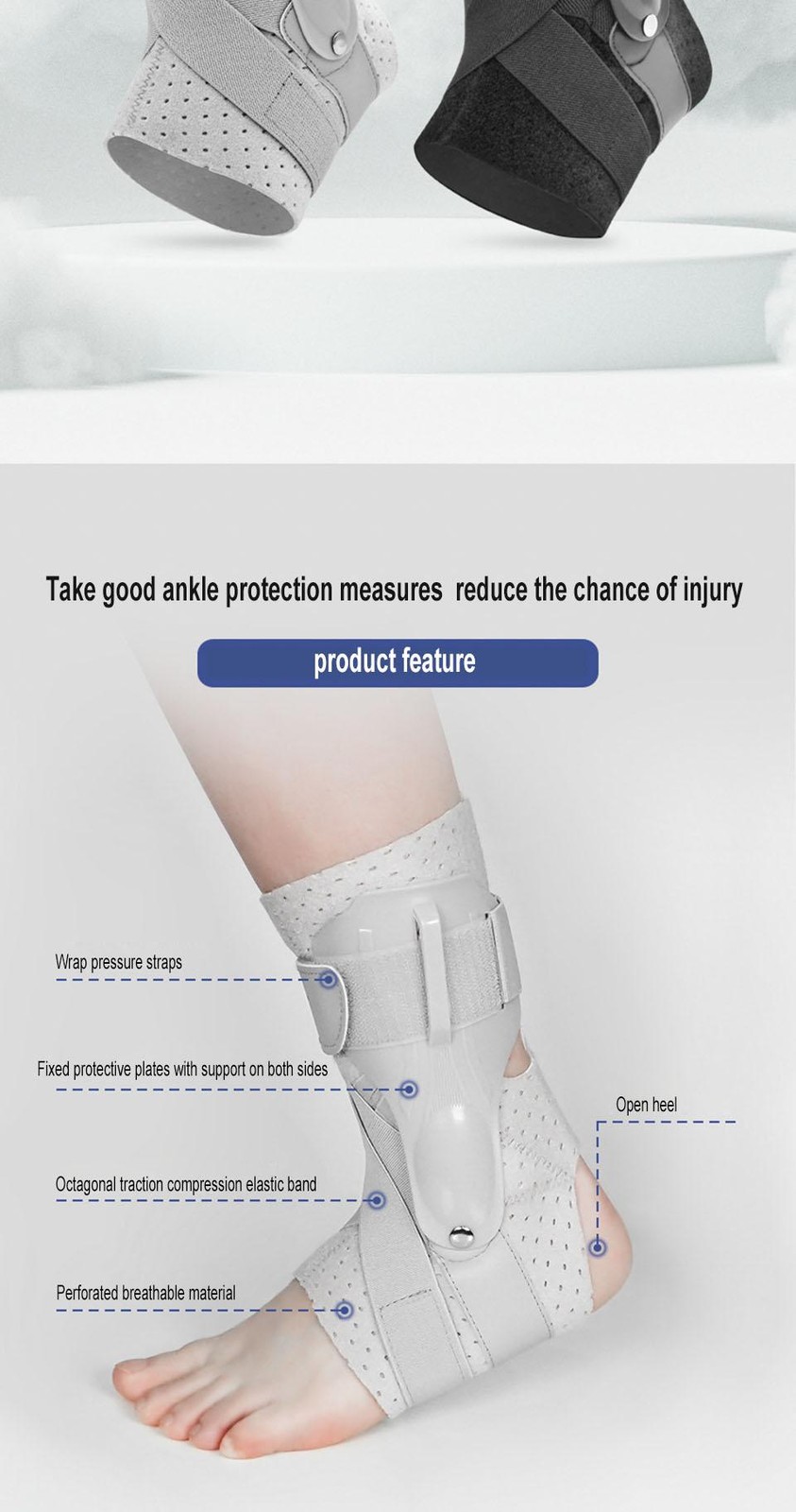 Aolikes 1pcs Ankle Sprained Support Brace Ankle Splint Stabilizer Protect for Sp
