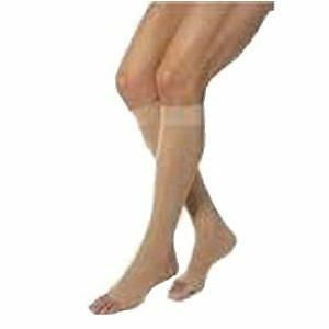 CAP Anti-embolism Stockings, Knee-high, White Inspection Toe Natural Medium PR/1
