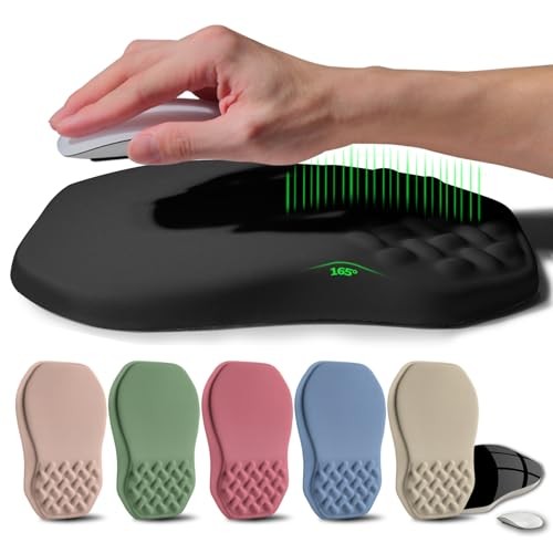 Ergonomic Raised Mouse Pad Wrist Support with Bilateral Slope Memory Foam Black