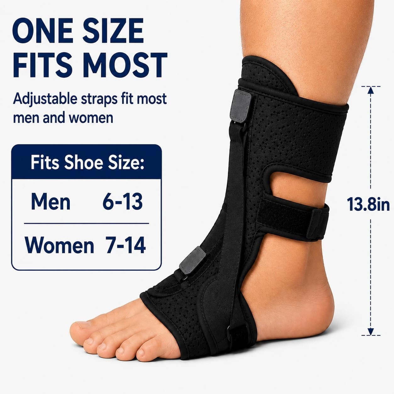 Plantar Fasciitis Night Splint Foot Brace Adjustable Memory Foam Heel Support