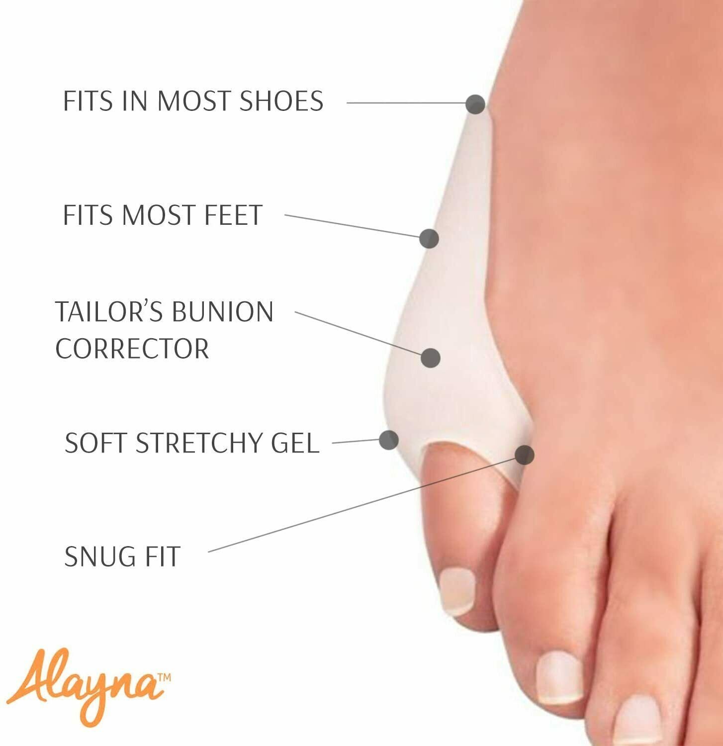 Tailor Bunion Relief Soft Silicone Bunionette Corrector Splint Gel Guard Shields