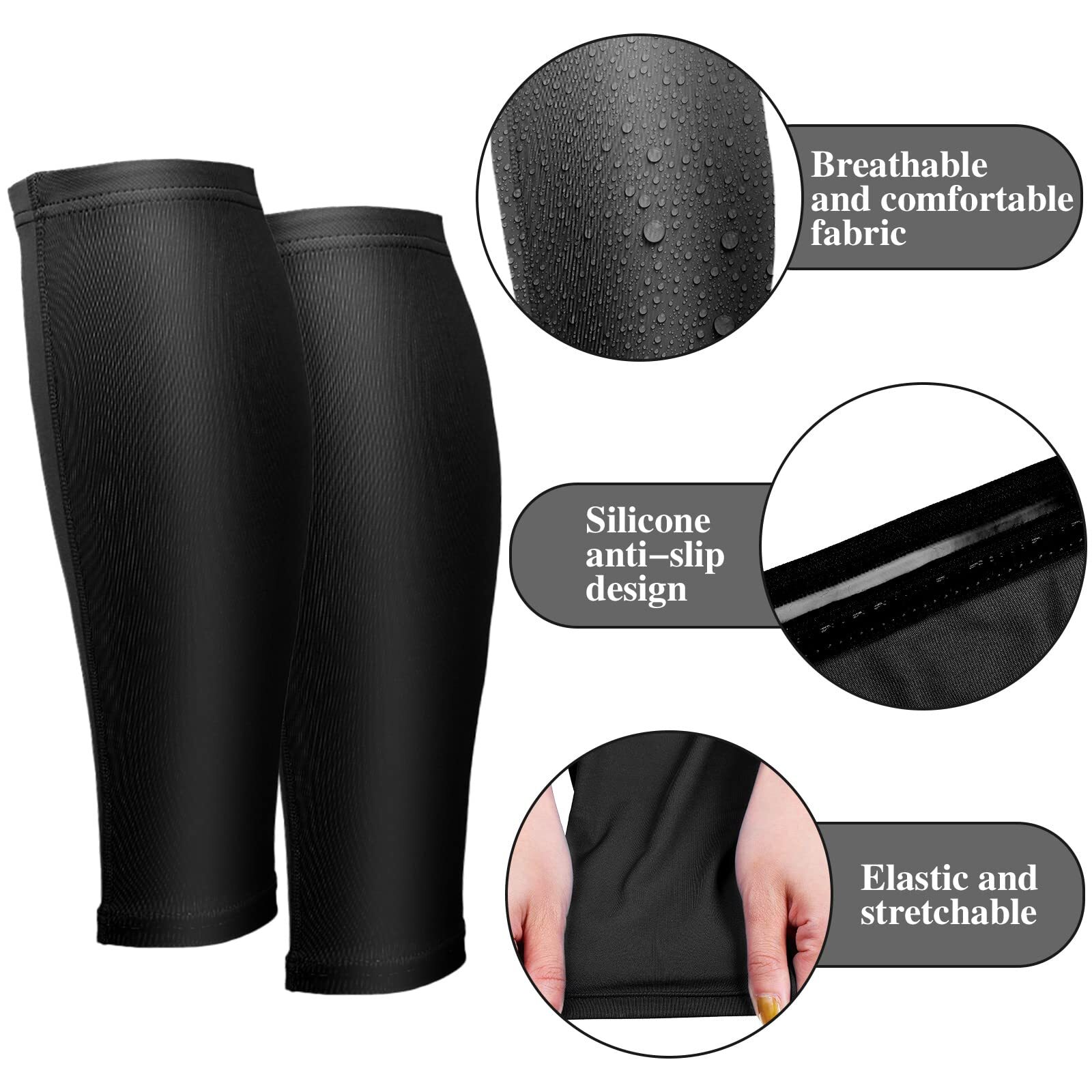 3 Pairs Calf Compression Sleeves for Men And Women Football Leg Sleeve Footle…