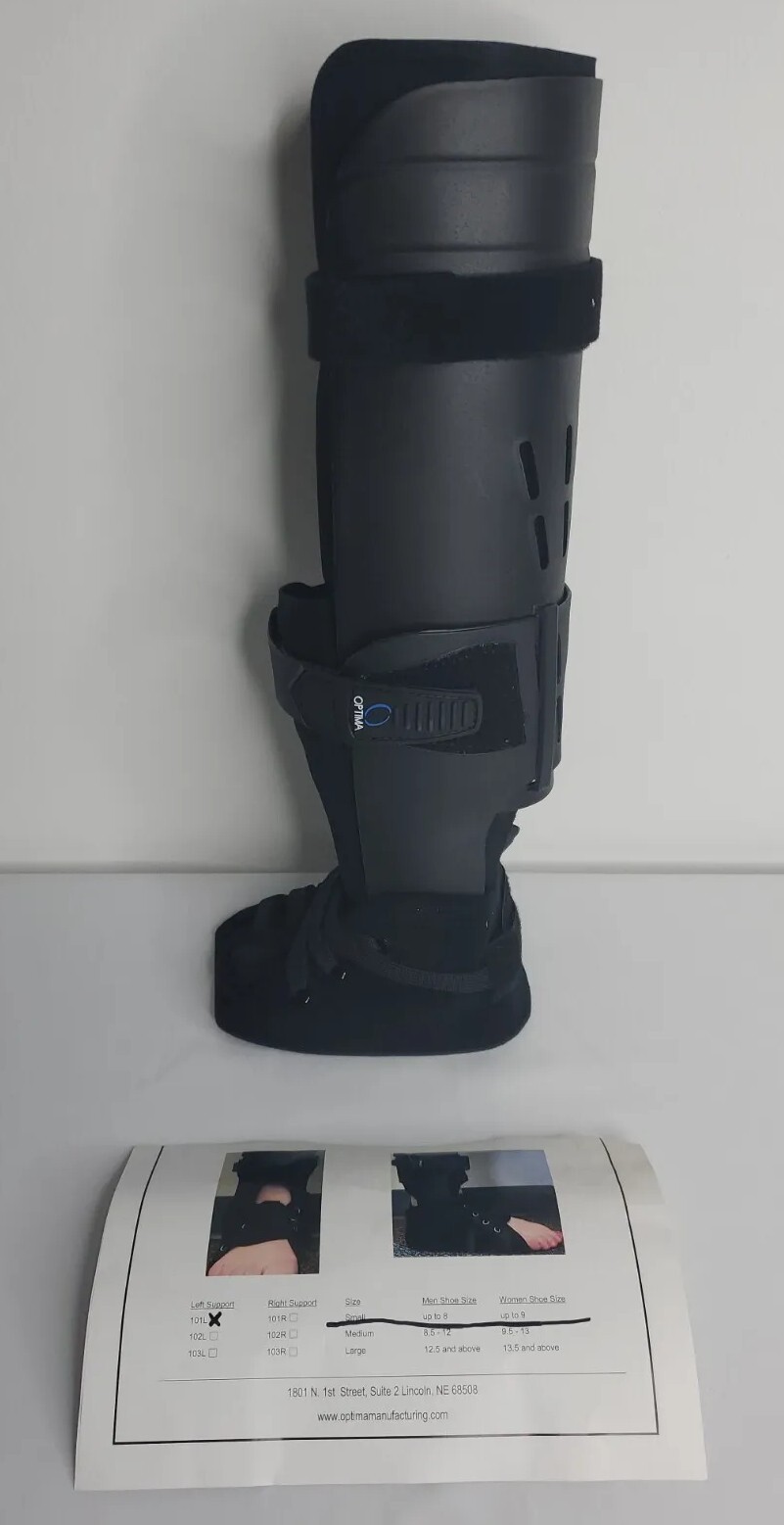 Optima Walking Boot Orthopedic Ankle Support Relief Brace Small LEFT FOOT 101L