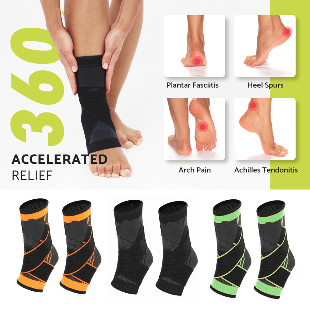 Ankle Support Brace Compression Sleeve Plantar Fasciitis Foot Pain Relief Wrap