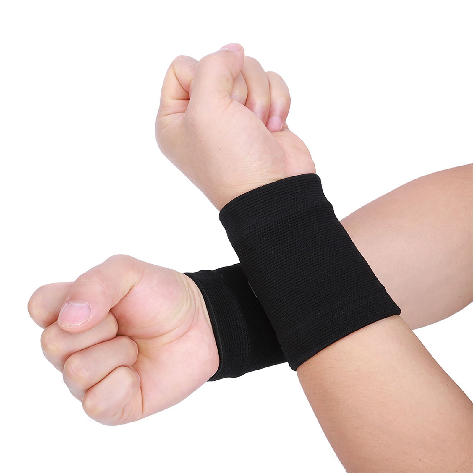 A Pair Of Polyester Fiber Black Sports Outdoor Super Elastic Knitting Flexible