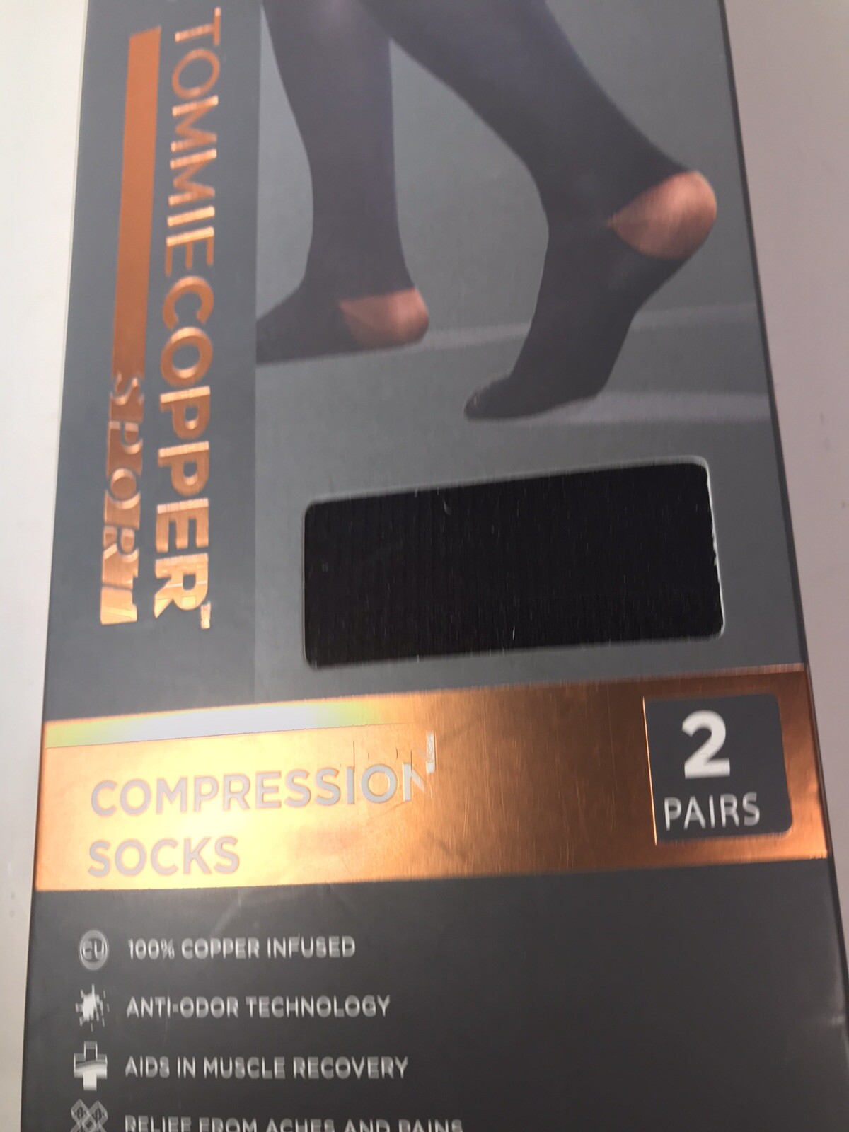 Tommie Copper Black Compression Socks 2 Pairs Size SM/MED – D19