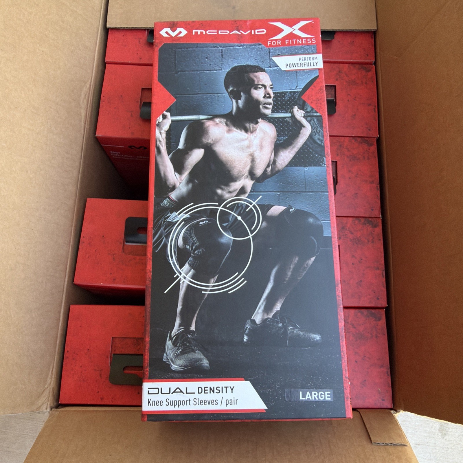 New! McDavid X for fitness dual density knee support sleeves/pair large 15–16