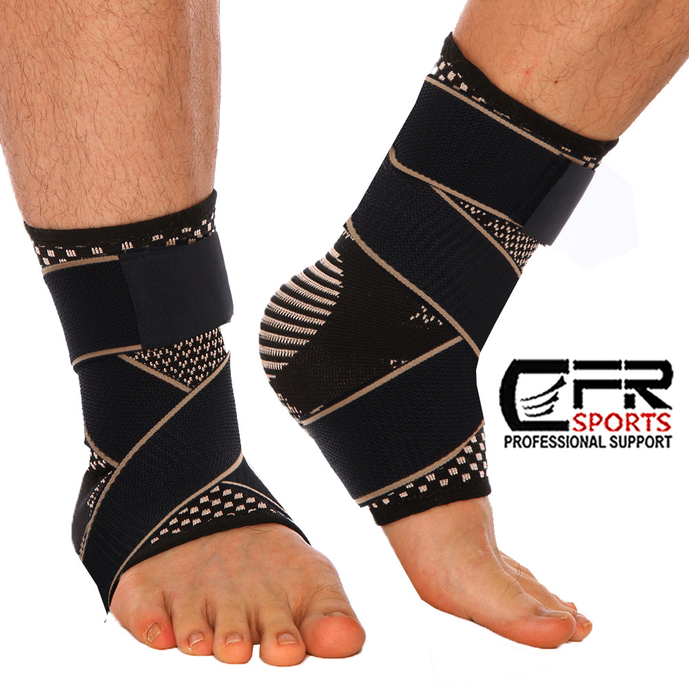 Copper Ankle Brace Support Compression Sleeve Plantar Fasciitis Foot Wrap CFR
