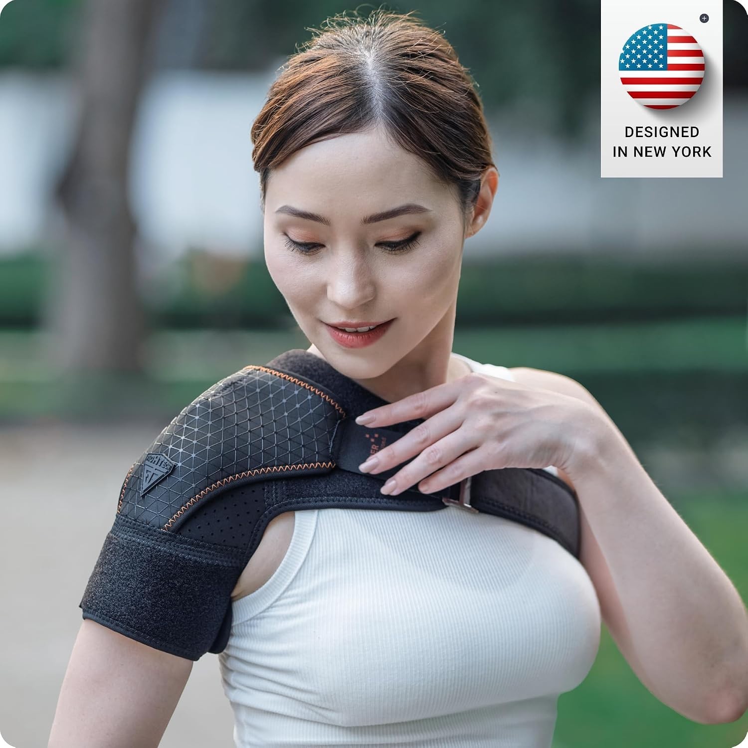 Copper Black Rotator Cuff Shoulder Brace – Adjustable Pain Relief for All Sizes