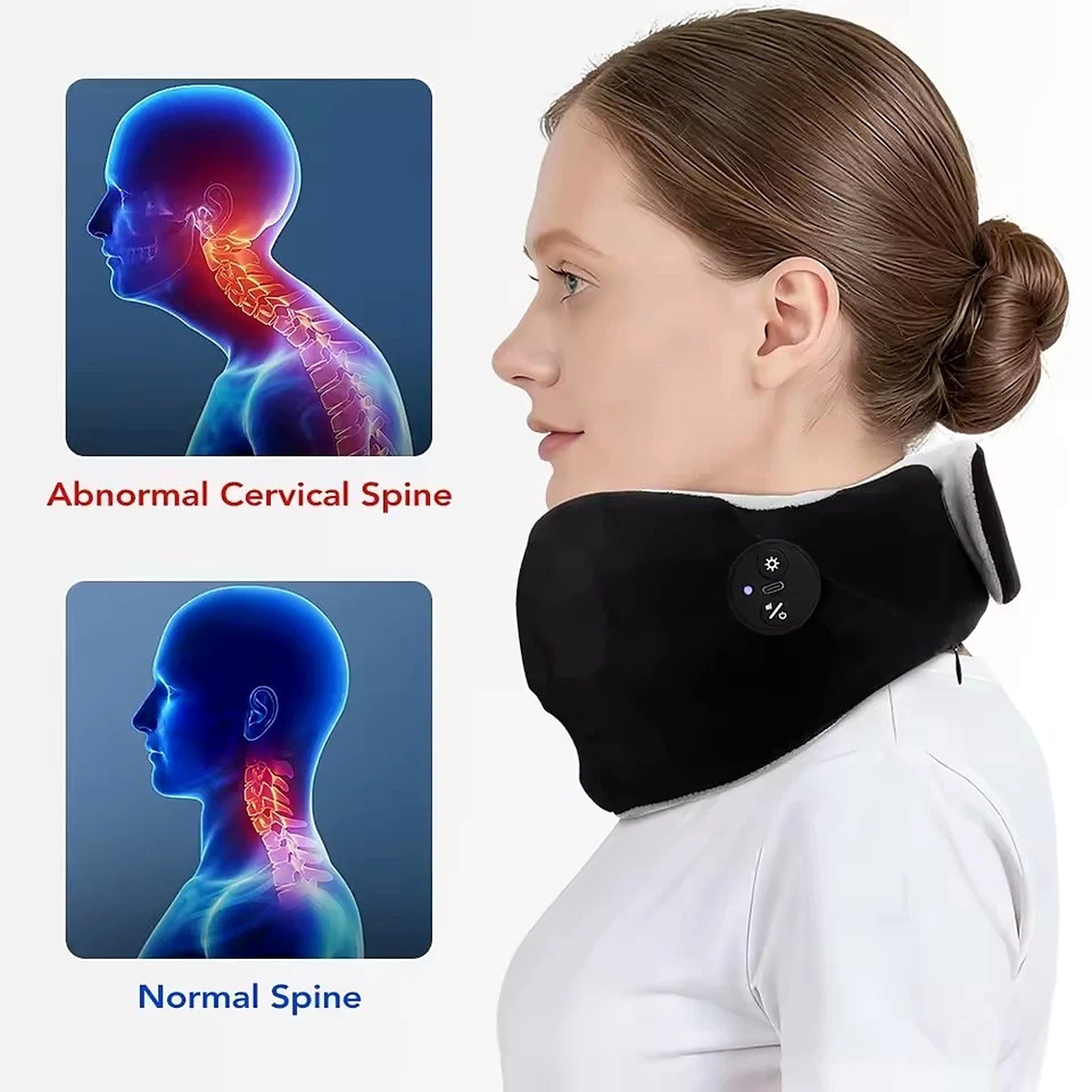 Cervical Neck Traction Device Collar Brace Support Pain Relief Stretcher Therapy