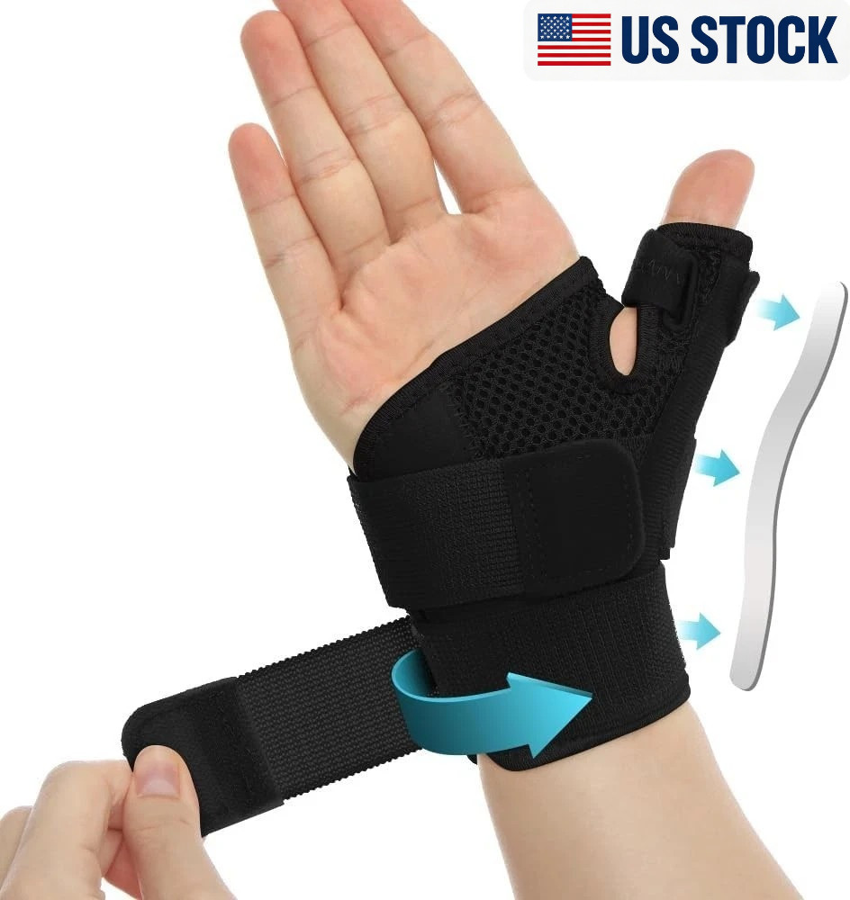 Thumb Wrist Support Brace Carpal Tunnel Sprain Splint Arthritis Left Right Black