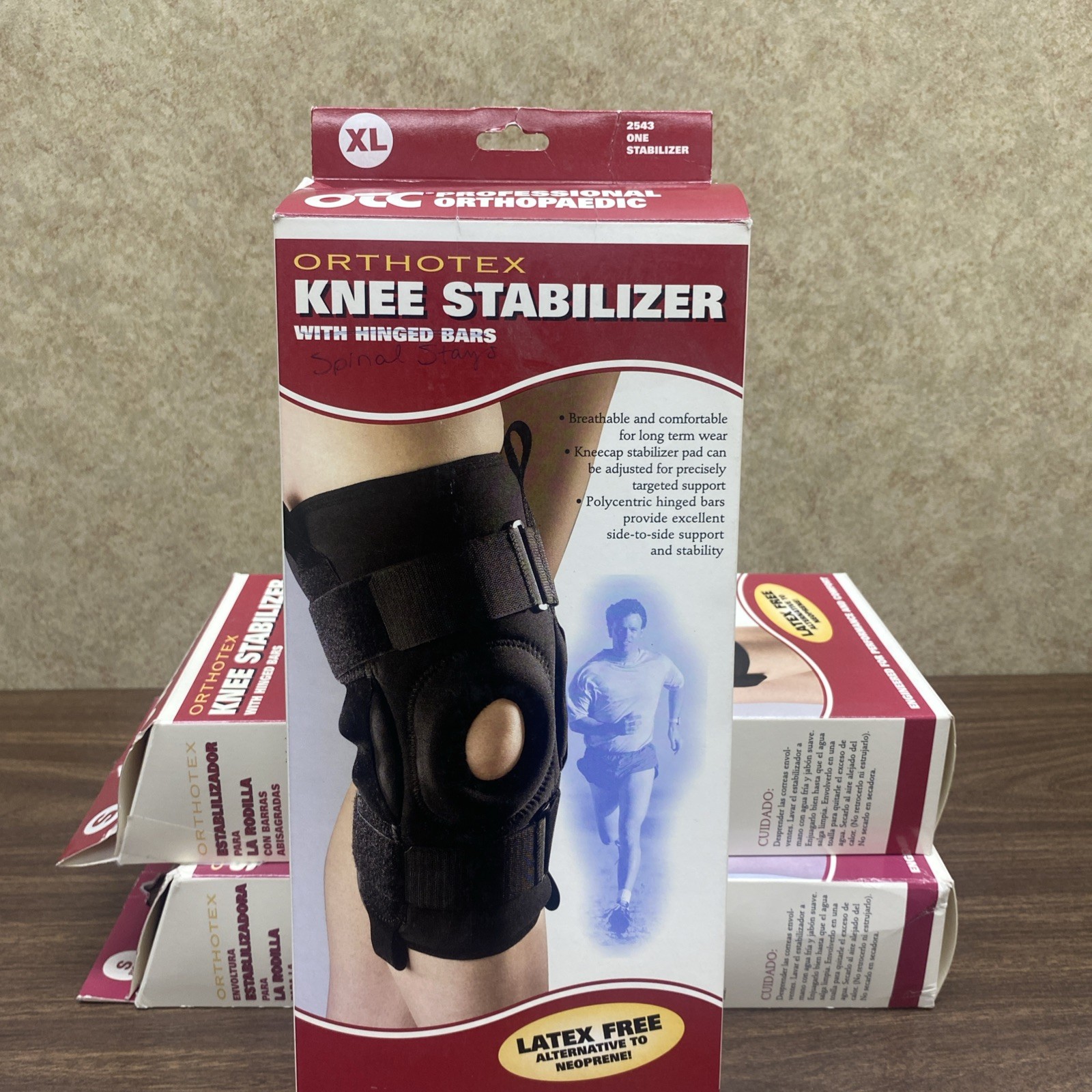 OTC Orthotex Knee Stabilizer w/Hinged Bars, Black, X-large