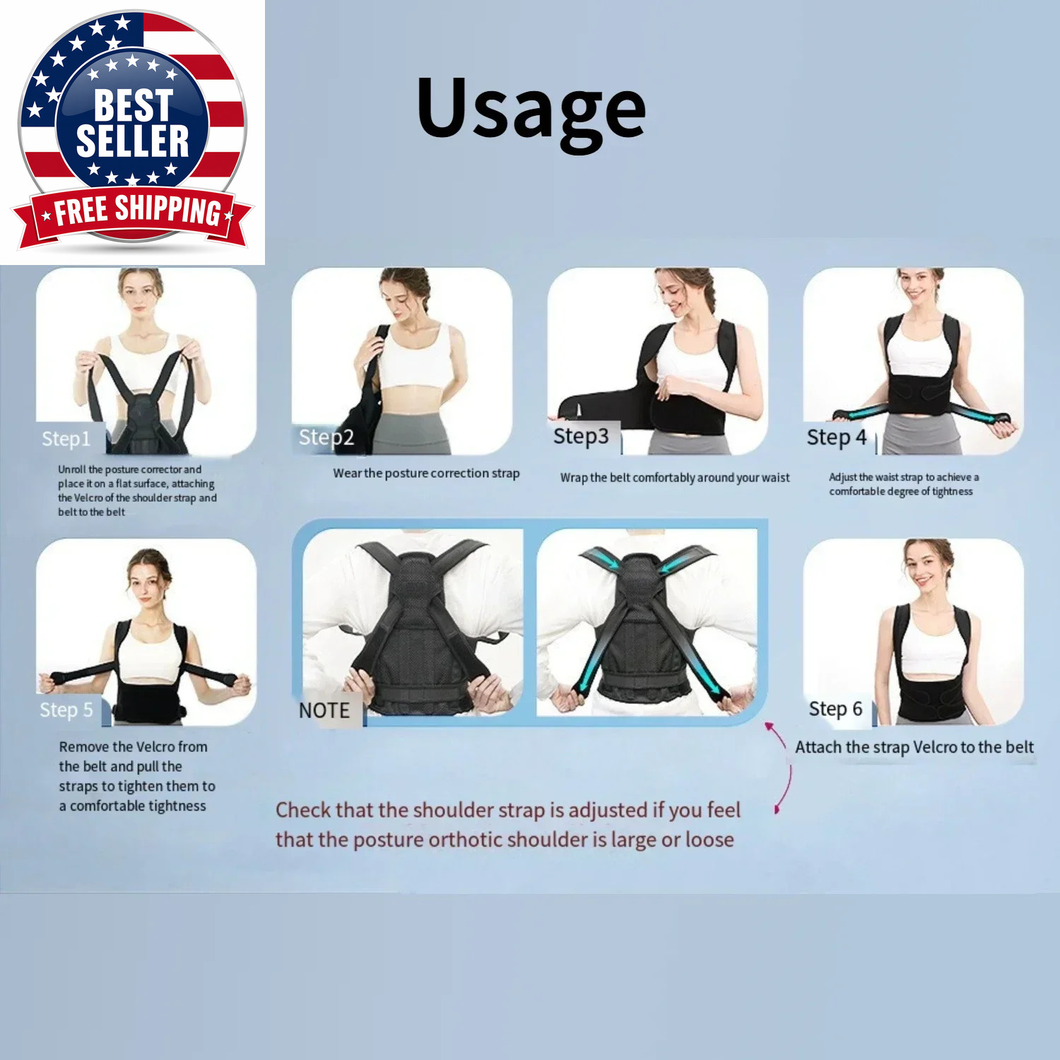 Posture Corrector Back Orthopedic Straps for Men and Women Fully Adjustable Spin