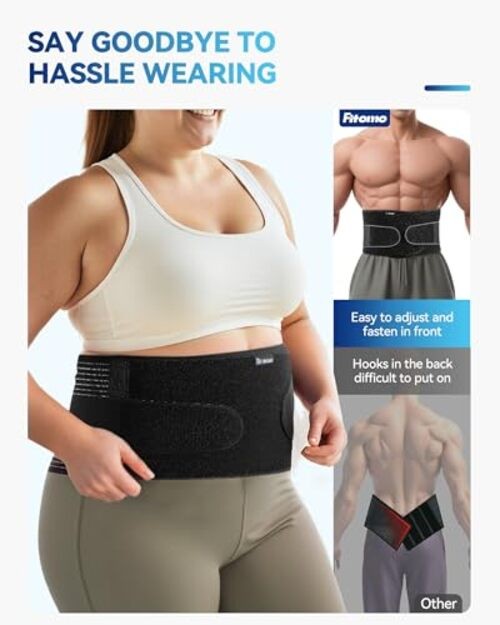 Abdominal Binder with Pressurized Strap & 3D Pad for S/M Black Stripes