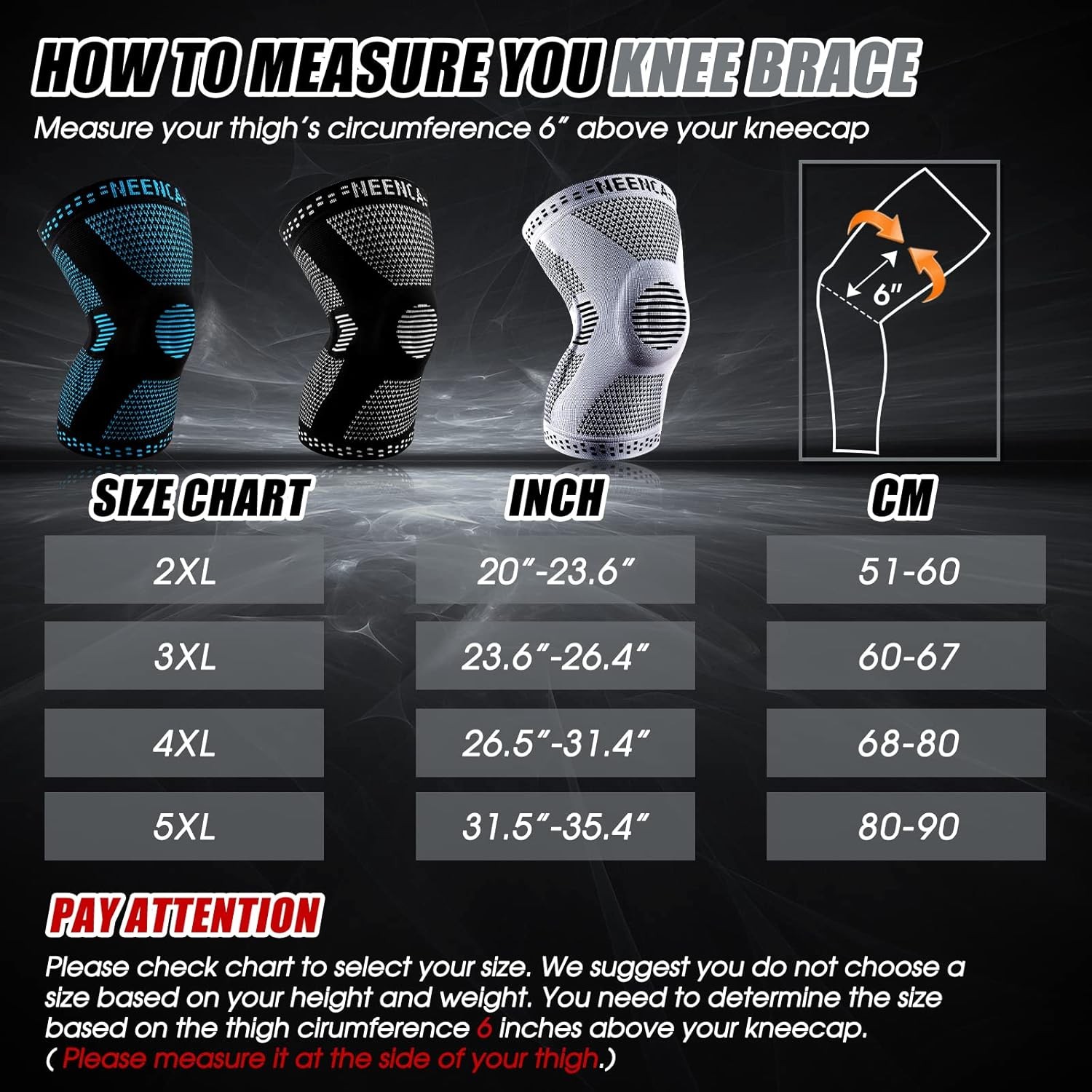 NEENCA Plus Size Knee Brace for Knee Pain, Knee Support with Side Stabilizers &