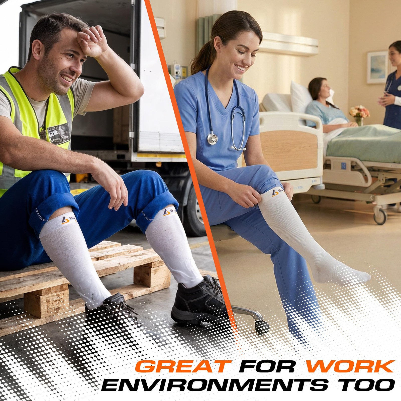Graduated Compression Socks – 20-30mmHg Support Socks for Leg Swelling, Muscl…