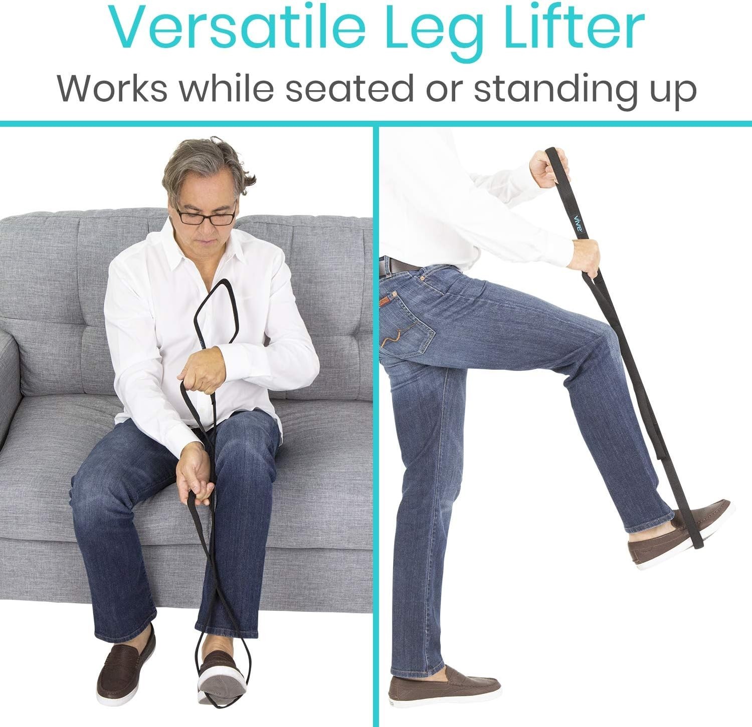 Multi-Loop Leg Lifter Strap 41 Inches Rigid Getting in & Out of Bed Couch Car &
