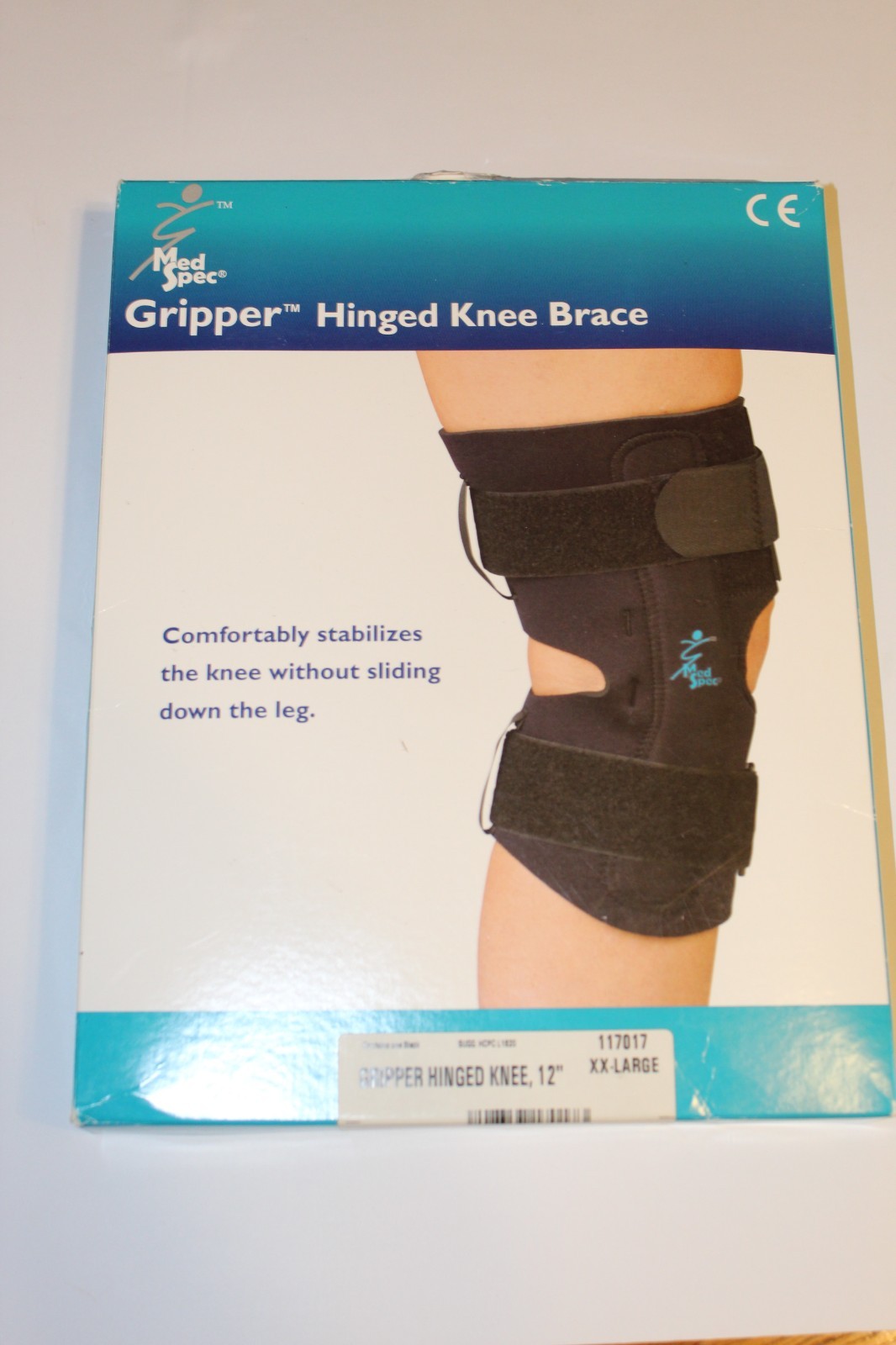 MedSpec 12″ Gripper Hinged Knee Brace-XXL-117017-NEW IN BOX