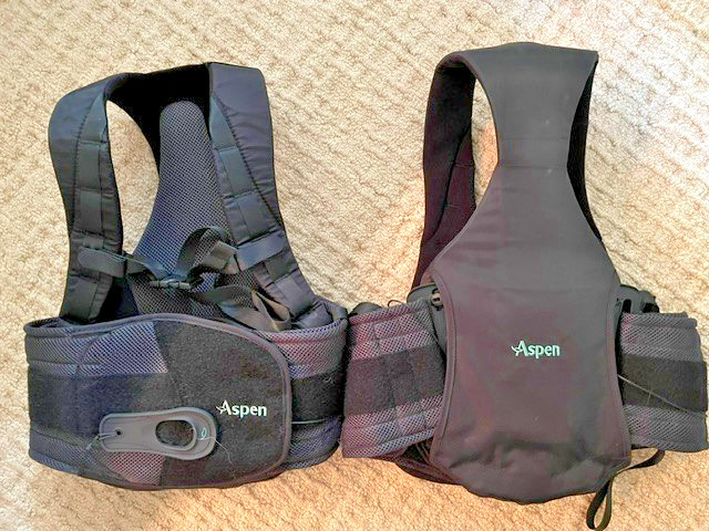Lot of 2, unused: Aspen Horizon 456 TLSO One Size Adjustable Back Brace (993740)