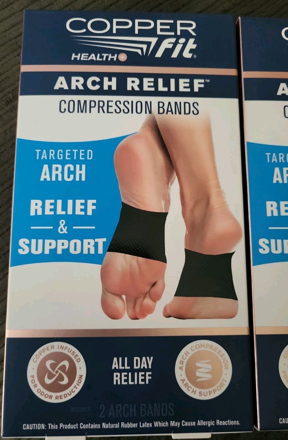 (3) Copper Fit Arch Relief Compression Bands One Size
