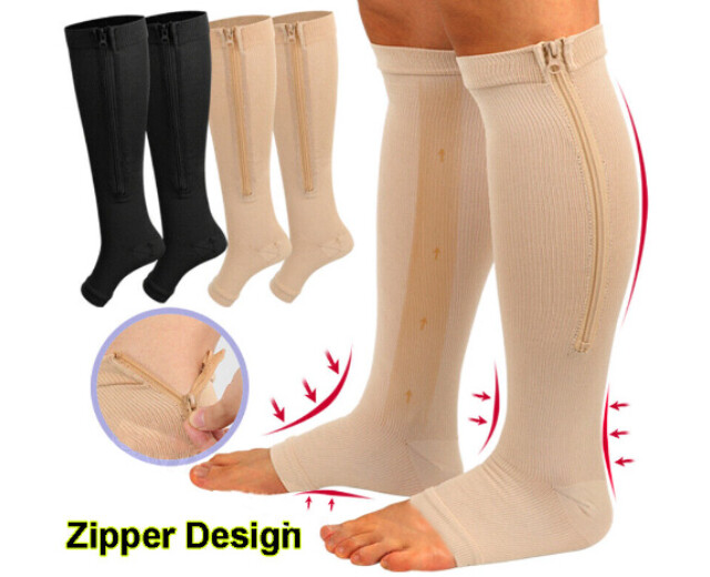 20-30 mmHg Men Women Compression Socks Knee High Support Aching Feet Swelling