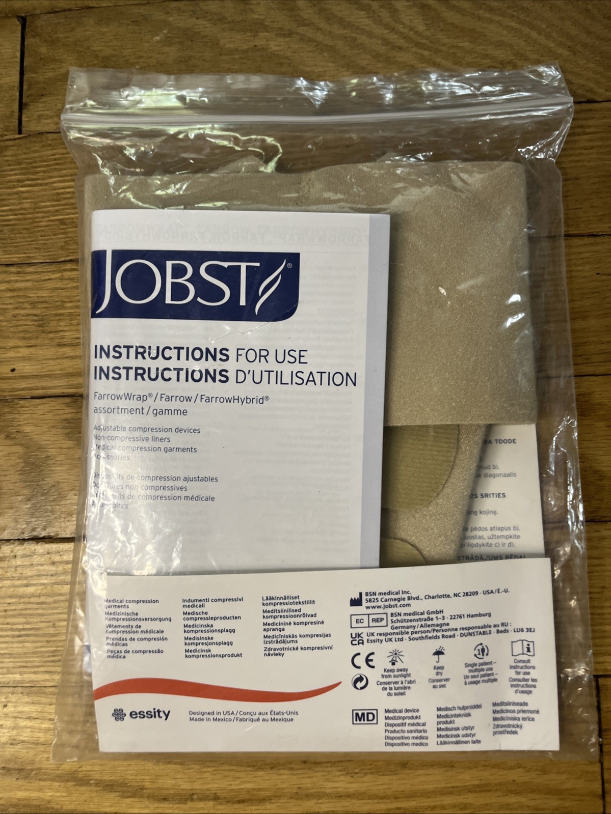 Jobst FarrowWrap Strong Footpiece Long Small 30-40hhmg Tan Large