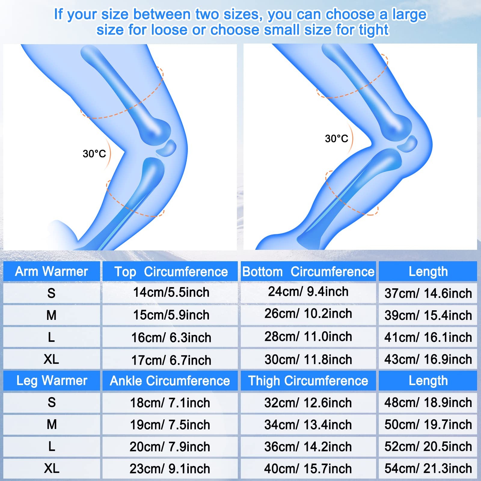 2 Pairs Full Length Compression Leg Sleeves for Men Women Sports Cycling Running