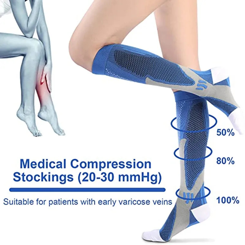 Running Men Women Compression Socks For Football Anti Fatigue Pain Relief 20-30