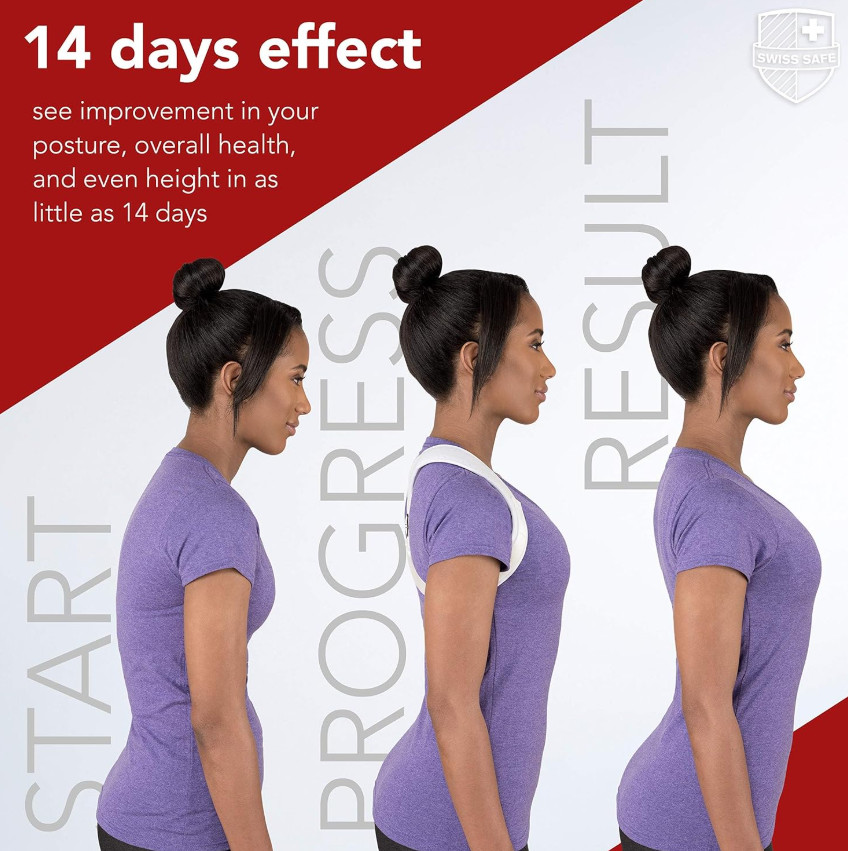 Swiss Safe Posture Corrector for Men/Women – Stylish & Discreet Ergonomic White