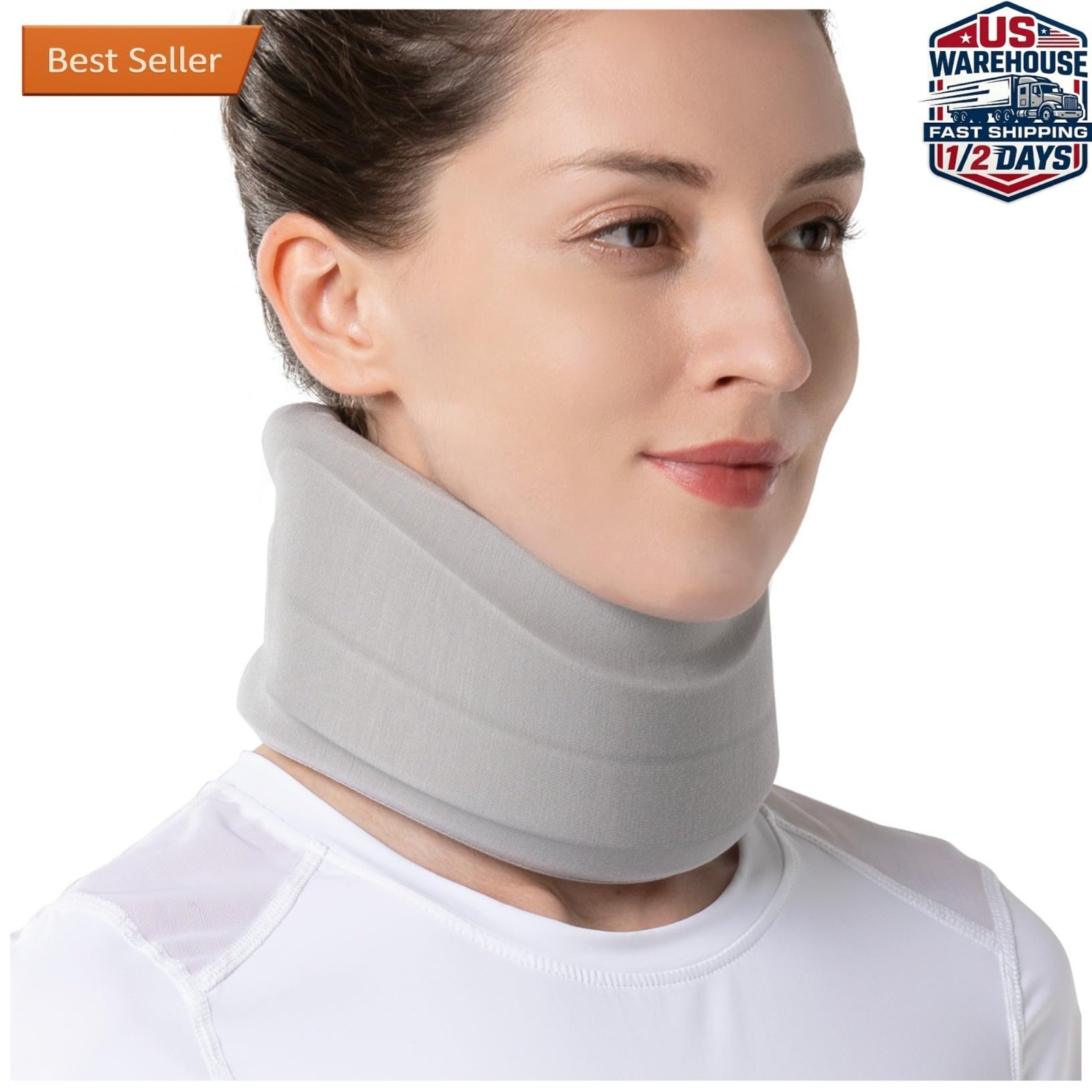 Velpeau Neck Brace Cervical Collar Adjustable Support Gray M