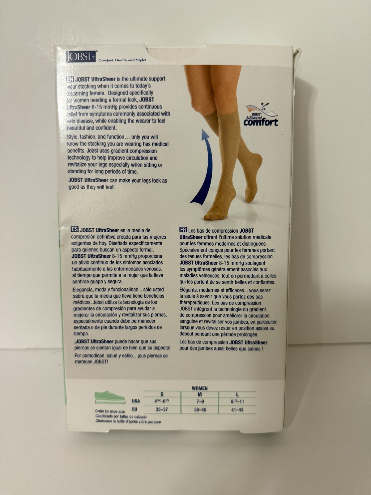 Jobst Ultra Sheer Support Compression Stockings 8-15 mmHg Black Knee High ~ NEW