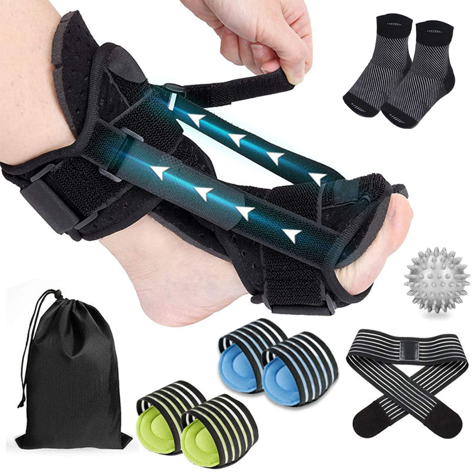 Adjustable Ankle Brace Foot Drop Orthotic Brace Plantar Fasciitis Night Splint