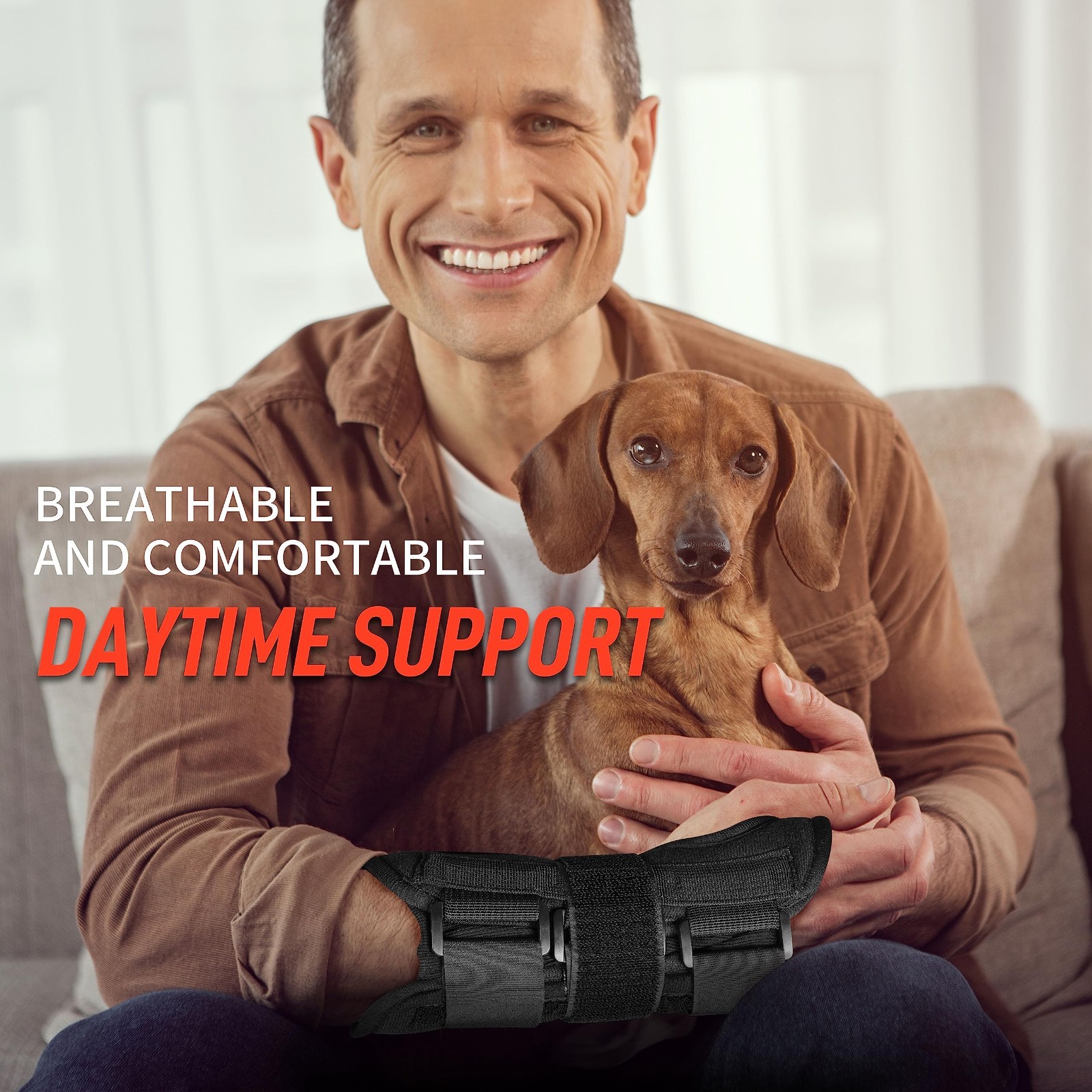 Adjustable Night Wrist Brace for Carpal Tunnel, Arthritis Support, Right Hand, L