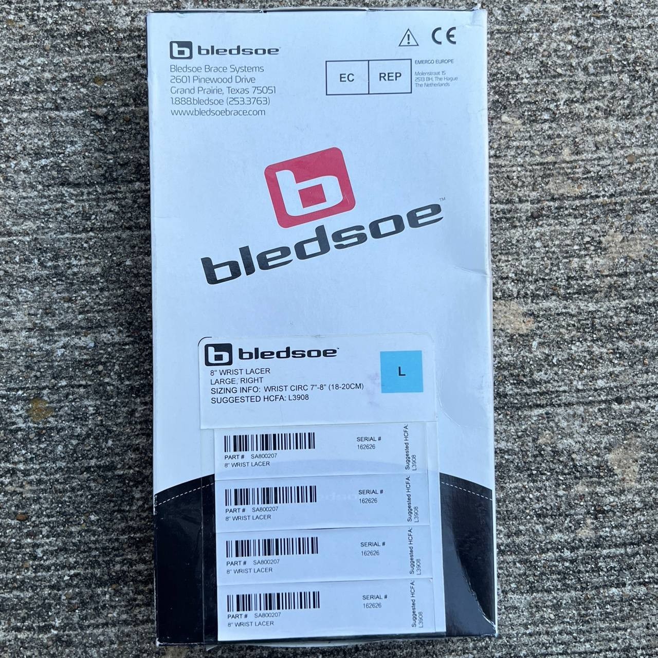 Bledsoe 8″ Wrist Lacer, Wrist Circ 7-8″ (18-20cm), Large; Right