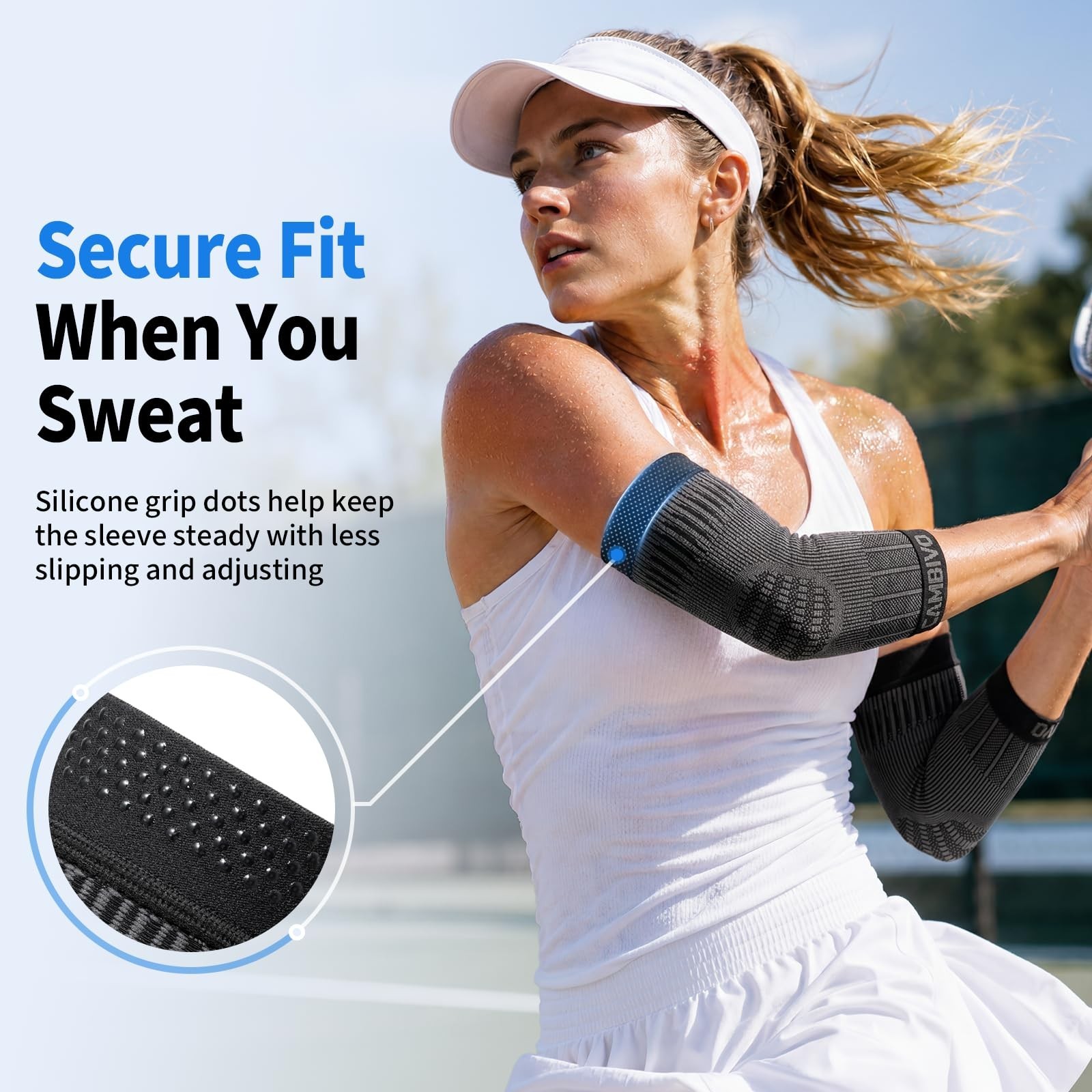 2 Pack Tennis Elbow Compression Sleeves – Lightweight Support Brace for Pain Rel