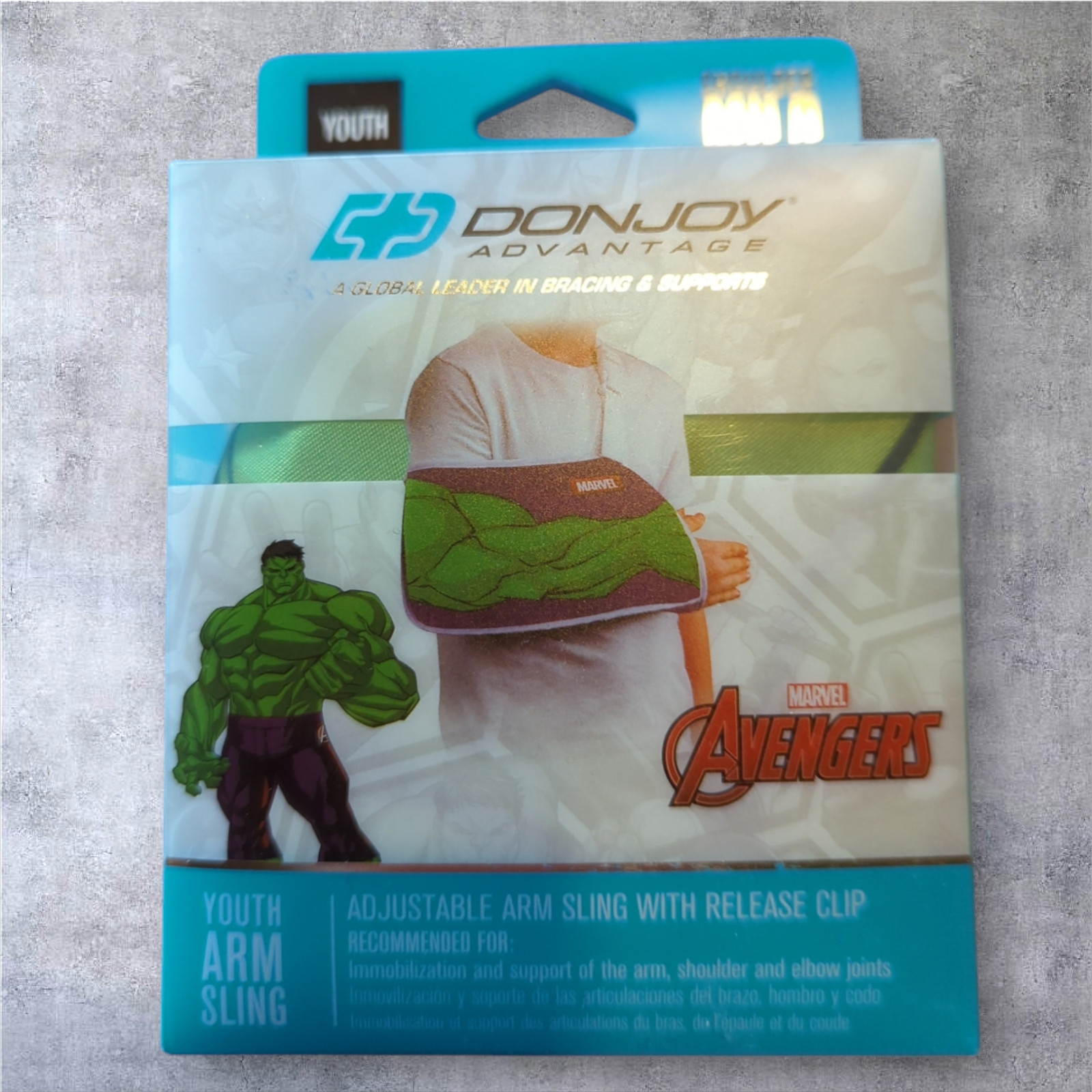 MARVEL Avengers Hulk Kids Youth Adjustable Arm Sling NEW by DONJOY