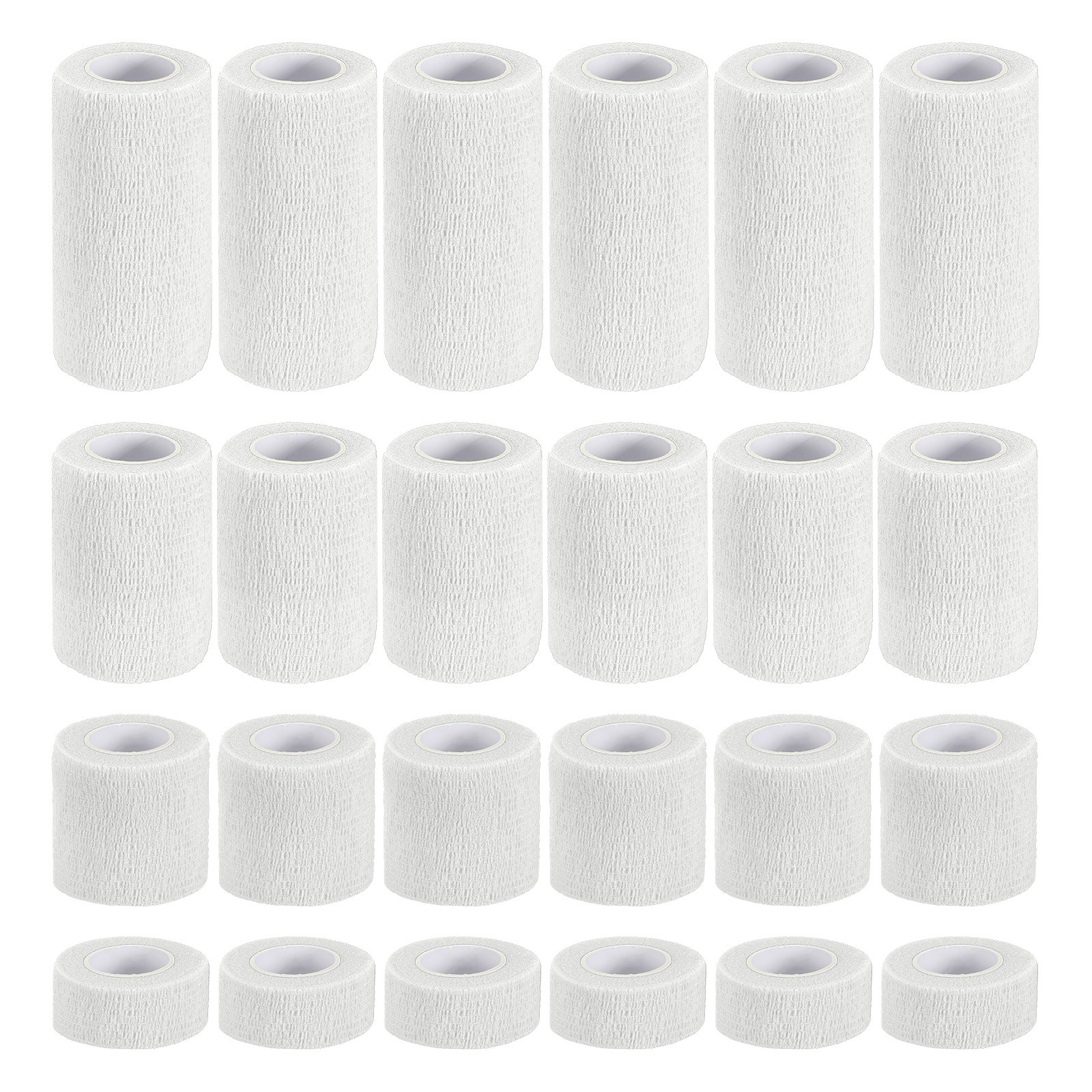 1″/2″/3″/4″ 24 Pcs 5 Yard Self Adhesive Bandage Wrap Self Tape White