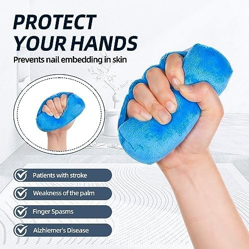 Palm Protector Hand Contracture Cushion, (2 Pack) Fluff Finger Contracture Cushi