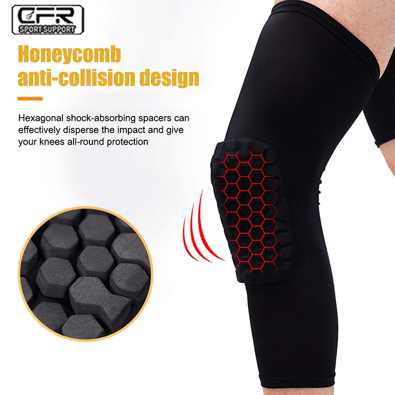 Compression Long Sleeve Support Leg Knee Pad Brace Guard Men Women Sport Pain